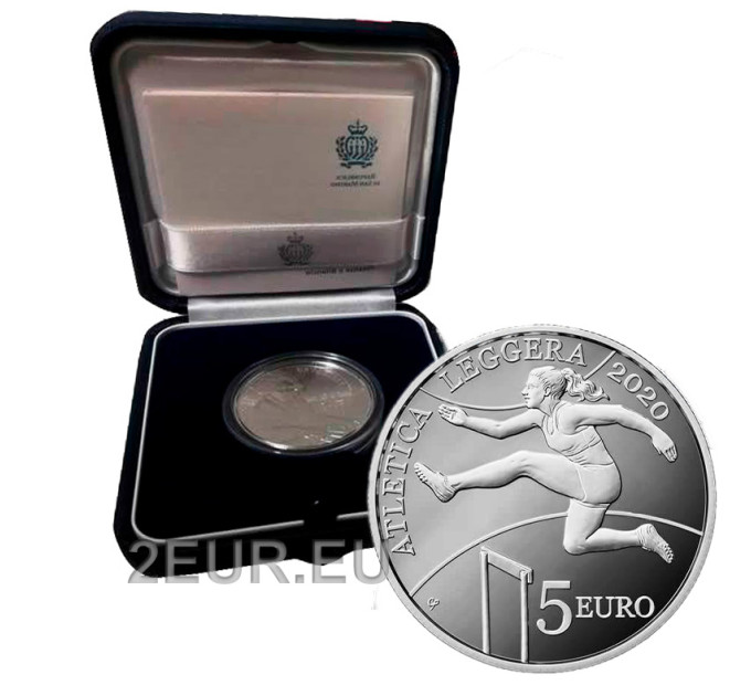 San Marino 5 euro proof 2020 - Atletiekspelen van de Kleine Europese Staten