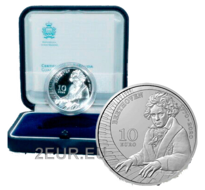 San Marino 10 euro proof 2020 - 250e geboortedag van Ludwig van Beethoven