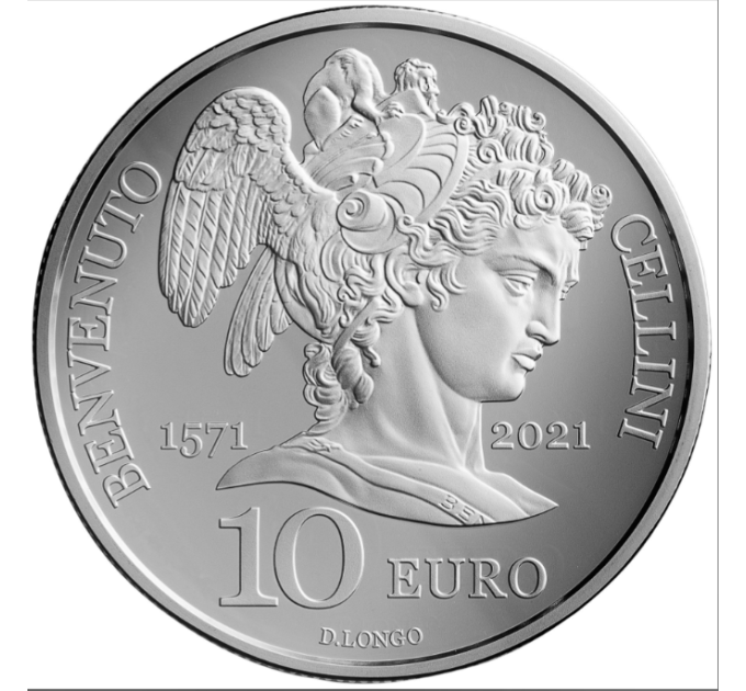 San Marino 10 euro proof 2021 - 450e sterfdag van Benvenuto Cellini