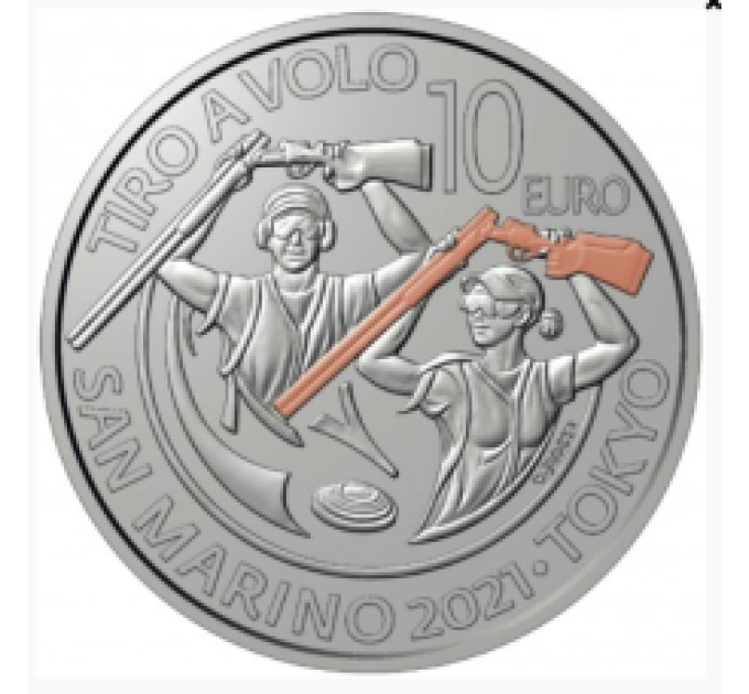 San Marino 10 euro proof 2021 - Overwinning bij het kleiduivenschieten in Tokio