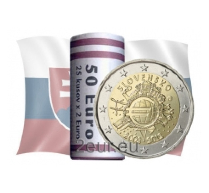 Slowakije 2 euro UNC rollen 2012 - 10 jaar euro