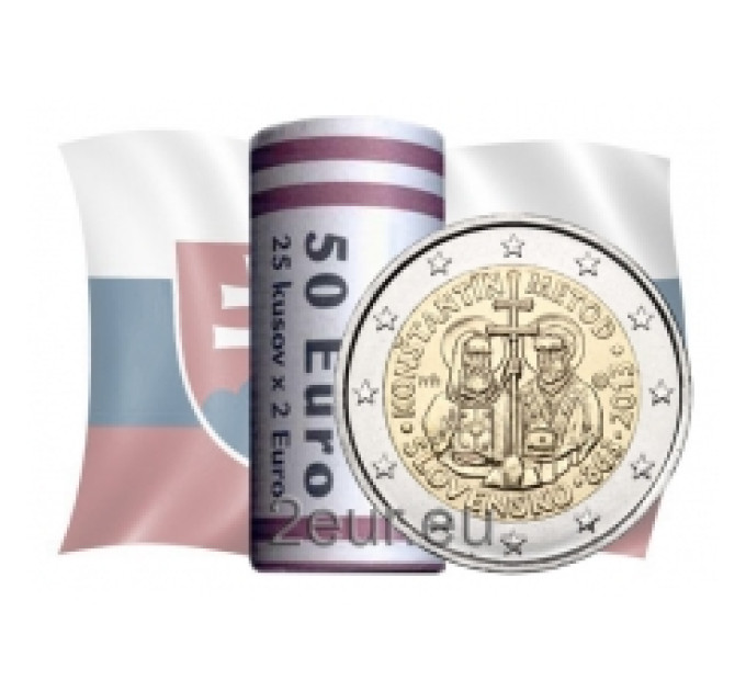 Slowakije 2 euro UNC rollen 2013 - Heiligen Cyrillus en Methodius