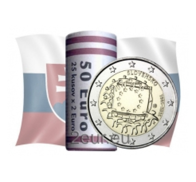 Slowakije 2 euro UNC rollen 2015 - 30 jaar EU-vlag
