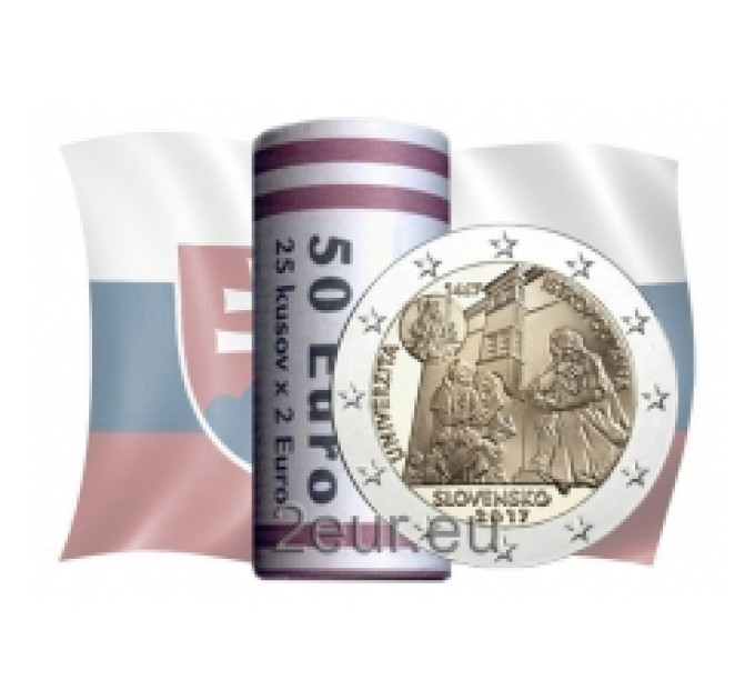Slowakije 2 euro UNC rollen 2017 - Univerzita Istropolitana