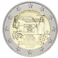 Slowakije 2 euro UNC 2023 - 200ste verjaardag van de opening van de paardenpost op de route Wenen-Bratislava