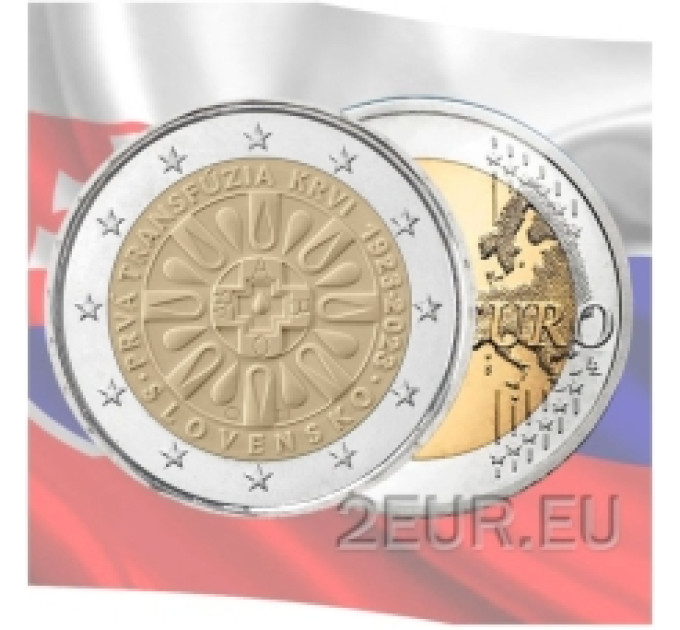 Slowakije 2 euro UNC 2023 - 100 jaar eerste bloedtransfusie in Slowakije