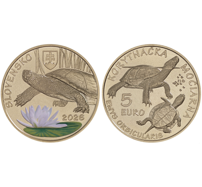 Slowakije 5 euro UNC 2026 - Europese moerasschildpad