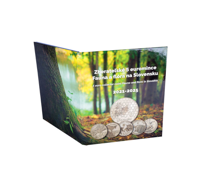 Slowakije 5 euro UNC 2021 - 2025 - Fauna en Flora in Slowakije + Album