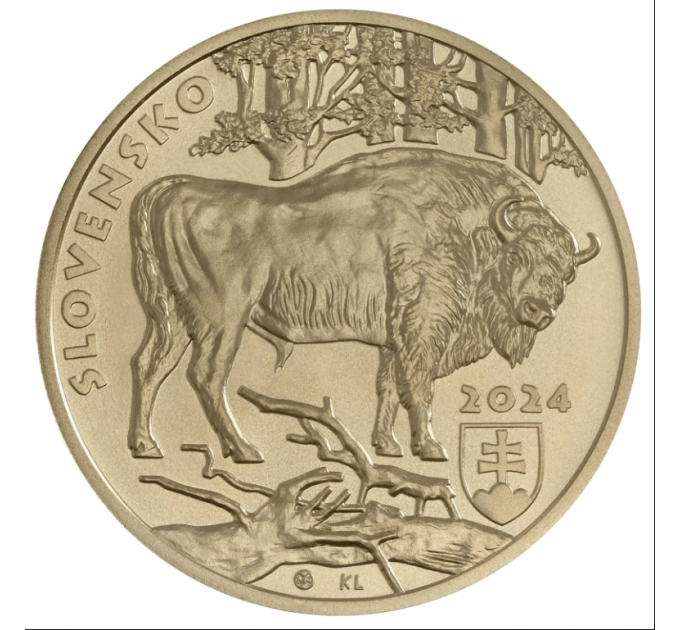 Slowakije 5 euro UNC 2024 - Fauna en Flora in Slowakije - De Europese bizon