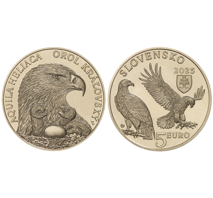 Slowakije 5 euro UNC 2025 - Fauna en Flora in Slowakije - Oostelijke keizerarend