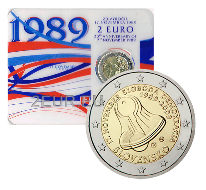 Slovakia 2 euro BU 2009 -  Day of the Fight for Freedom and Democracy C/C