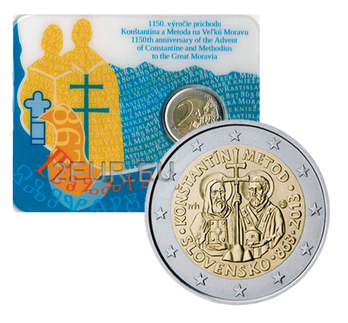 Slovakia 2 euro BU 2013 -  1150e verjaardag van de komst van St. Cyrillus en Methodius