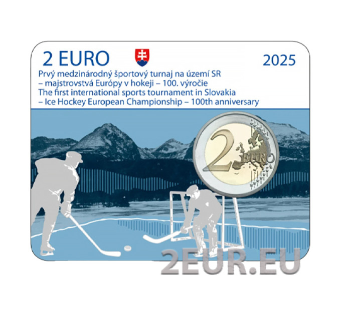 Slowakije 2 euro BU 2025 - 100 jaar synchro het eerste Europees kampioenschap ijshockey