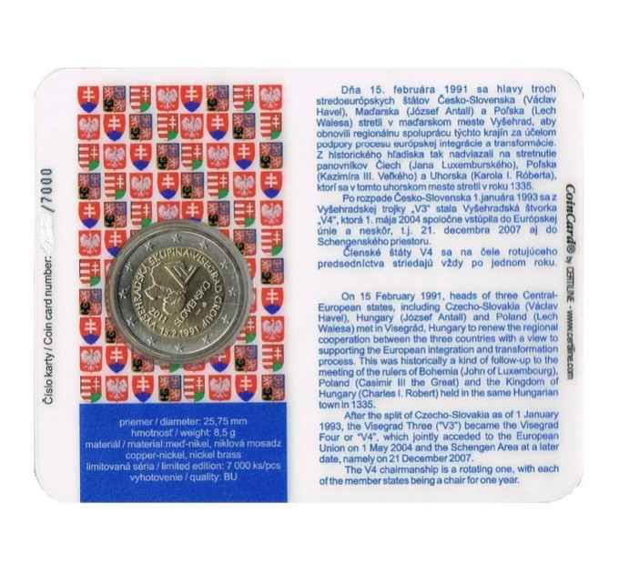 Slovakia 2 euro BU 2011 -  20 jaar Visegrad Group