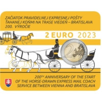 Slowakije 2 euro BU 2023 - 200ste verjaardag van de opening van de paardenpost op de route Wenen-Bratislava