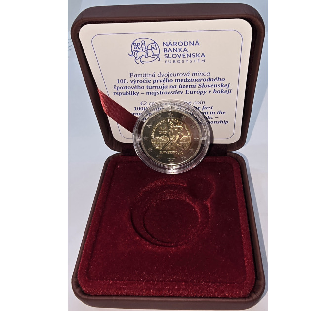 Slowakije 2 Euro proof 2025 - 100 jaar sinds het eerste Europees IJshockeykampioenschap