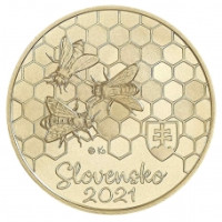 Slowakije 5 euro UNC 2021 - Fauna en Flora in Slowakije - De Honingbij