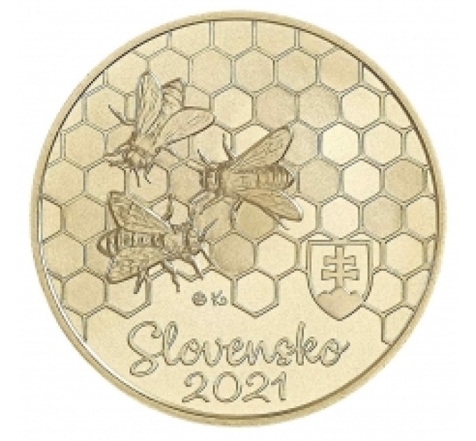 Slowakije 5 euro UNC 2021 - Fauna en Flora in Slowakije - De Honingbij
