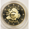 Slovenië 2 euro proof 2012 -  10 jaar eurocontant geld