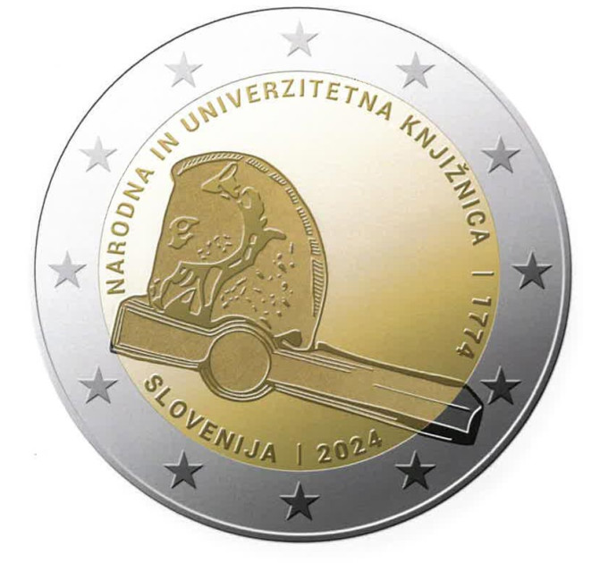 Slovenië 2 euro proof 2024 - 250-jarig jubileum van de Nationale en Universiteitsbibliotheek