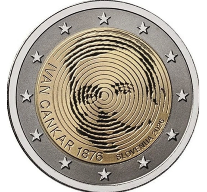 Slovenië 2 euro proof 2026 - 150e geboortedag van Ivan Cankar