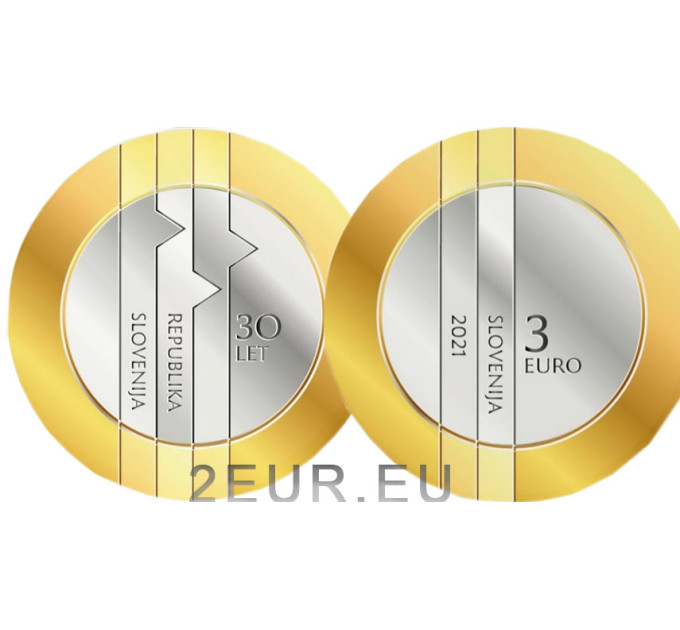 Slovenië 3 euro proof 2021 - 30ste verjaardag van de Republiek Slovenië