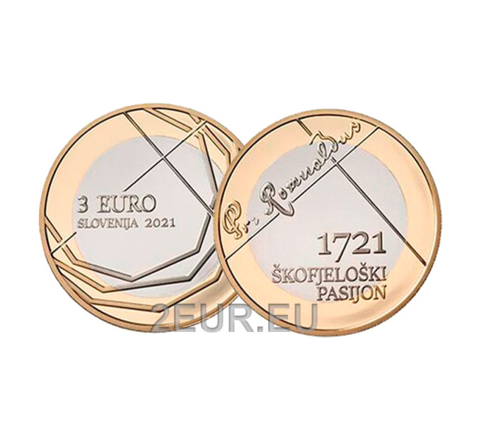 Slovenië 3 euro UNC 2021 - 300ste verjaardag van de Škofja Loka-passie