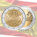 Spanje 2 euro UNC 2012 - 10 jaar Euro Cash