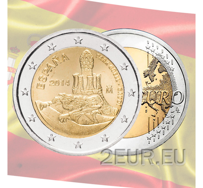 Spanje 2 euro UNC 2014 - Antoni Gaudi - Park Güell