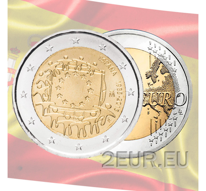Spanje 2 euro UNC 2015 - 30e verjaardag van de EU-vlag