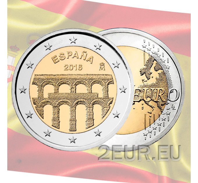 Spanje 2 euro UNC 2016 - Oude stad van Segovia en zijn aquaduct