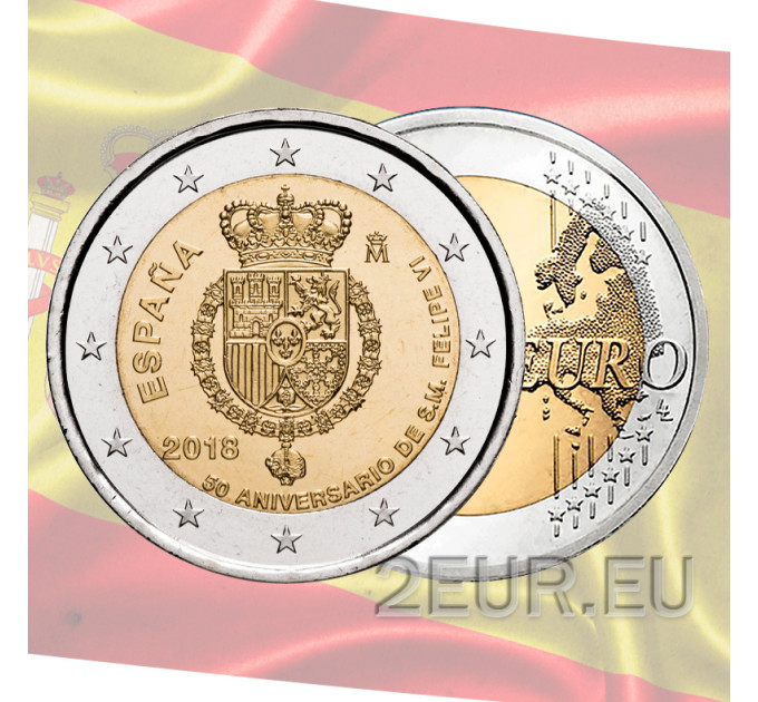 Spanje 2 euro UNC 2018 - 50e verjaardag van Felipe VI van Spanje
