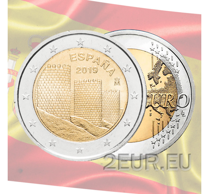 Spanje 2 euro UNC 2019 - De oude binnenstad van Avila en zijn kerken buiten de muren