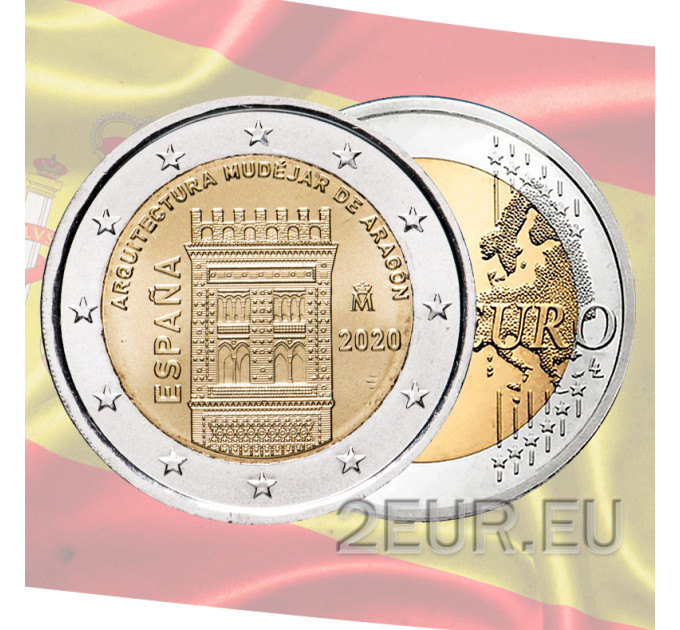 Spanje 2 euro UNC 2020 - Mudejar-architectuur van Aragon
