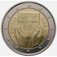 Spanje 2 euro UNC 2026 - Artikel 49: Handicap, bescherming, rechten en inclusie