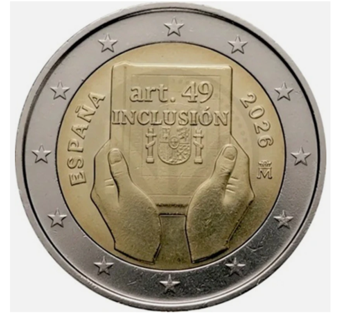 Spanje 2 euro UNC 2026 - Artikel 49: Handicap, bescherming, rechten en inclusie