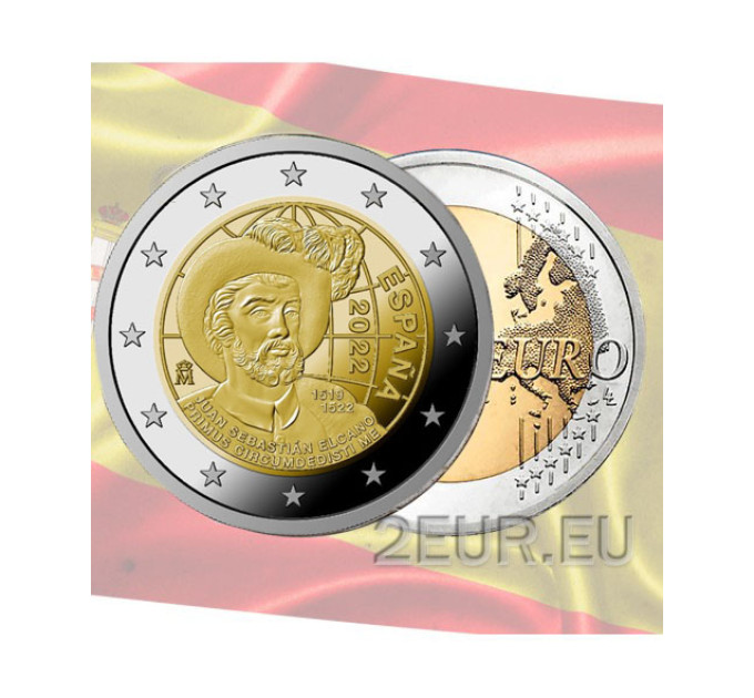 Spanje 2 euro UNC 2022 - 500ste verjaardag van de eerste wereldreis door Juan Sebastian Elcano