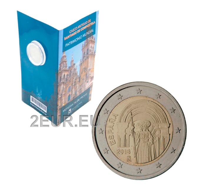 Spanje 2 euro proof 2018 - Oude binnenstad van Santiago de Compostella