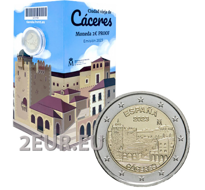 Spanje 2 euro proof 2023 - UNESCO-werelderfgoed - Oude binnenstad van Cáceres