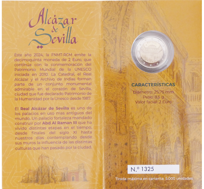 Spanje 2 euro proof 2024 - Kathedraal van Sevilla