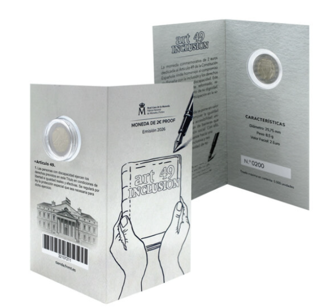 Spanje 2 euro proof 2026 - Artikel 49: Handicap, bescherming, rechten en inclusie