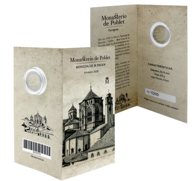Spanje 2 euro proof 2026 - Poblet-klooster