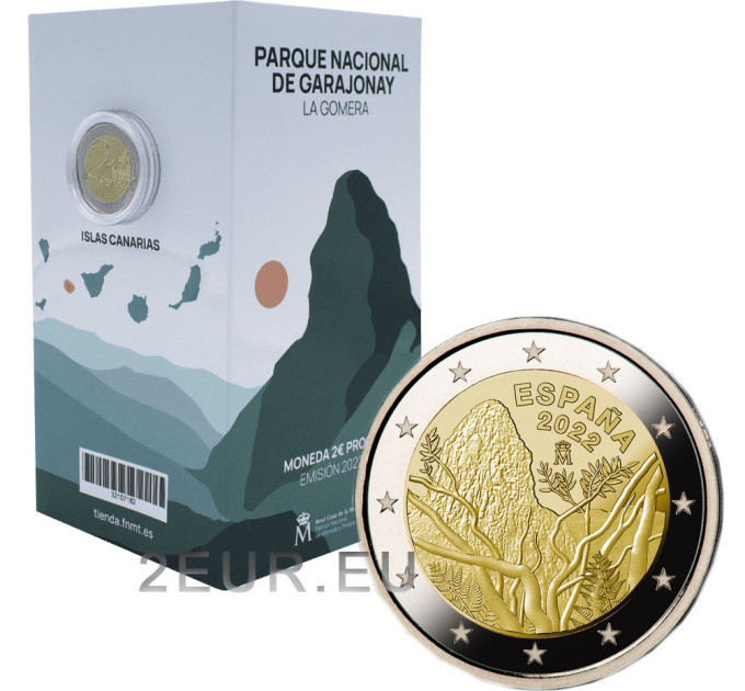 Spanje 2 euro proof 2022 - Garajonay Nationaal Park