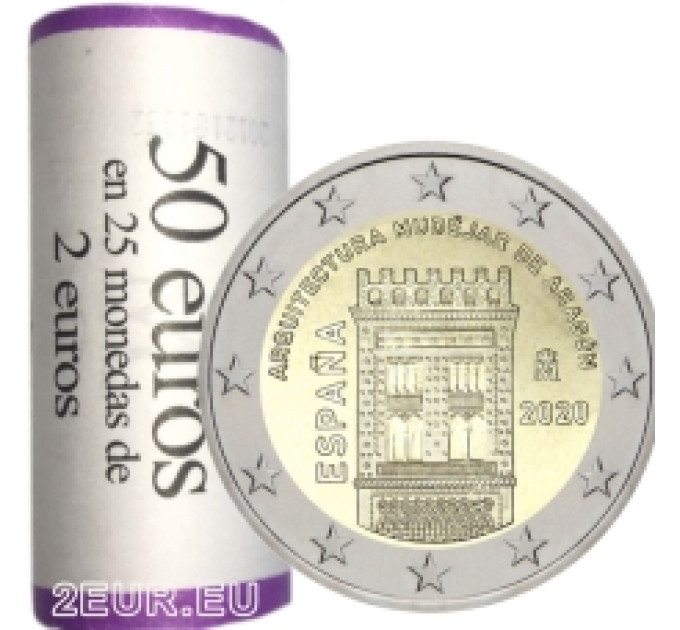 Spanje 2 euro UNC 2020 - Mudejar-architectuur in Aragon