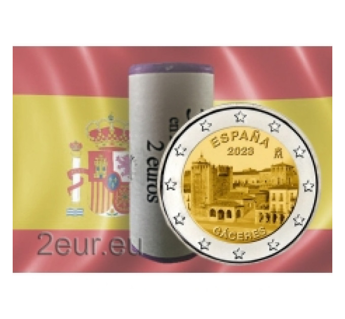 Spanje 2 euro UNC 2023 - UNESCO-werelderfgoed - Oude binnenstad van Cáceres