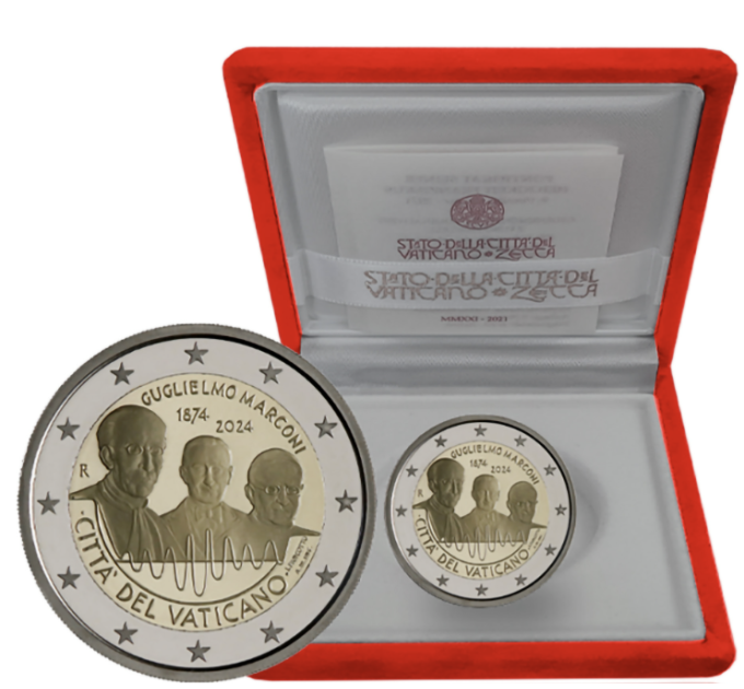 Vaticaan 2 euro proof 2024 - 150e verjaardag van Guglielmo Marconi