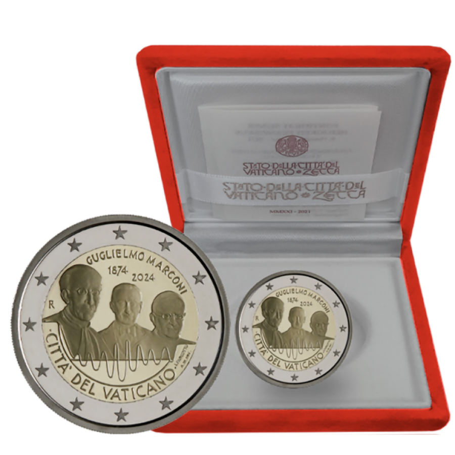 Vaticaan 2 euro proof 2024 - 150e verjaardag van Guglielmo Marconi