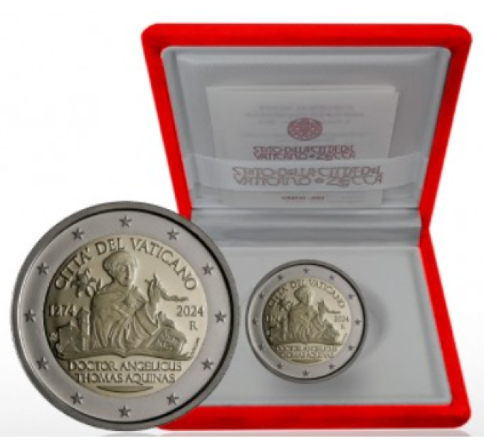 Vaticaan 2 euro proof 2024 - 750e sterfdag van Sint Thomas van Aquino