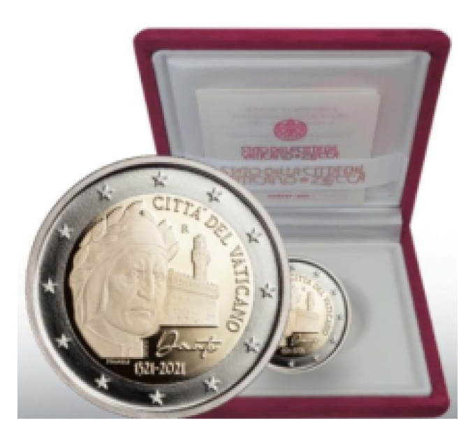 Vaticaan 2 euro proof 2021 - 700e sterfdag van Dante Alighieri