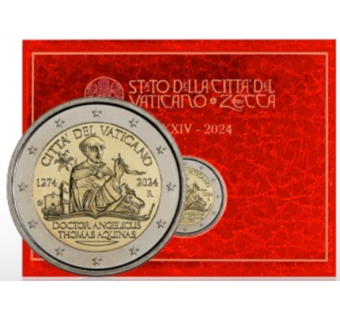 Vaticaan 2 euro BU 2024 - 750e sterfdag van Sint Thomas van Aquino